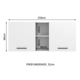 Mueble de Cocina Superior Agata 1.50 m 2 Puertas 2 Nichos Centrales