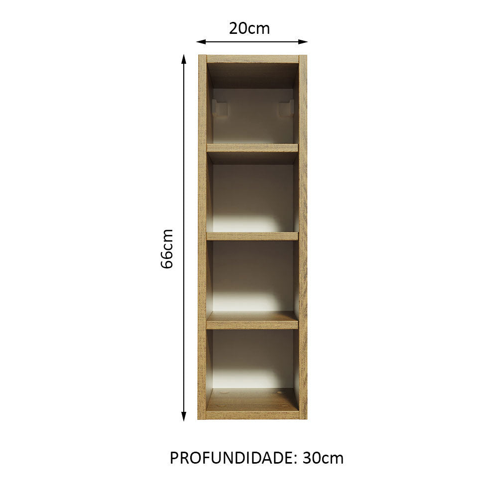 Mueble de Cocina Superior Portabotellas Glamy 4 Nichos 20 cm