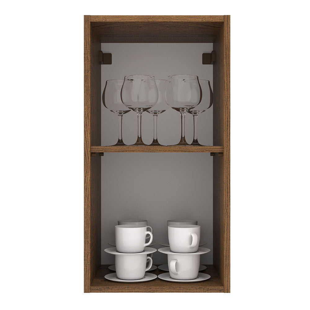 Mueble de Cocina Superior Agata 35 cm 1 Puerta Marrón/Blanco