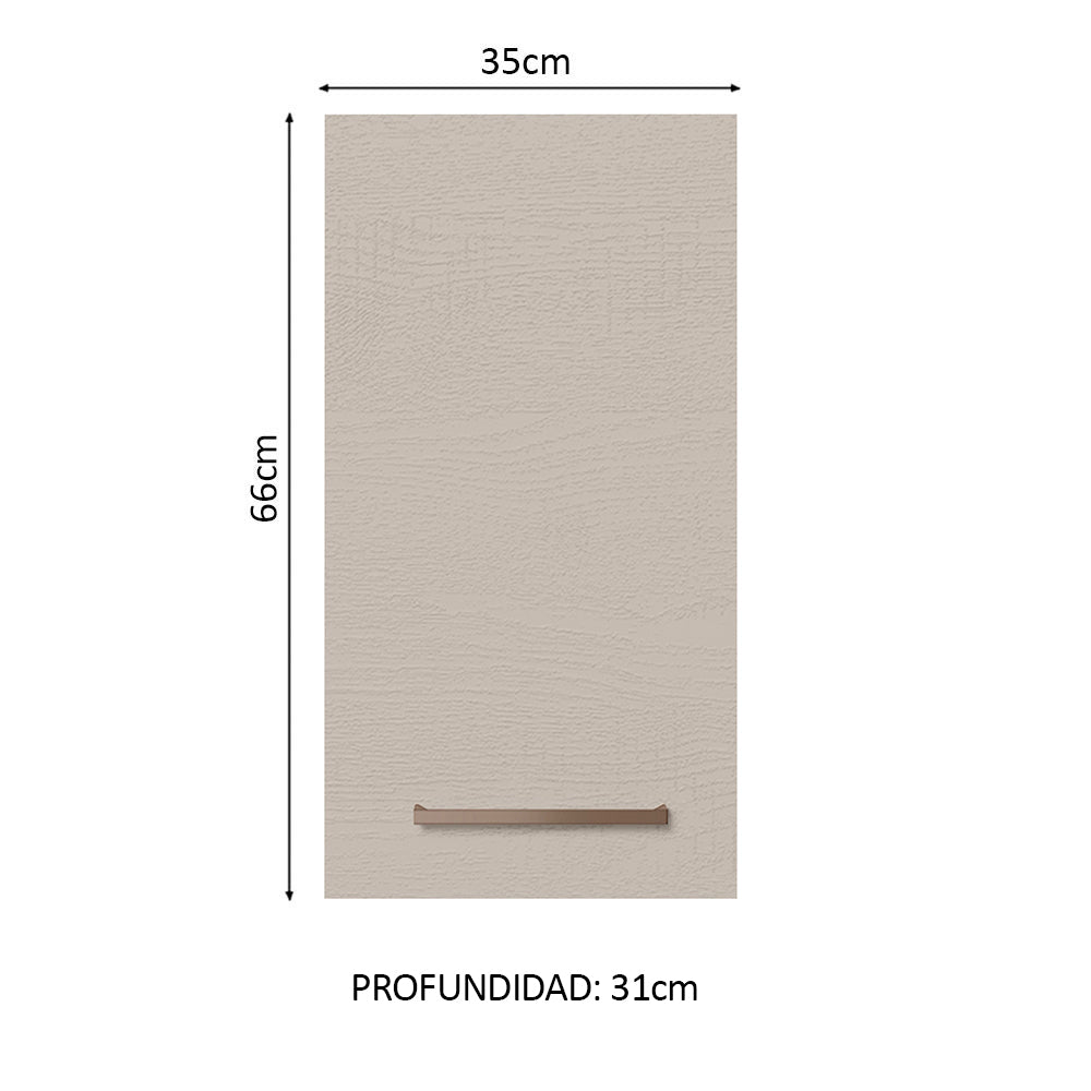 Mueble de Cocina Superior Agata 35 cm 1 Puerta Marrón/Crema