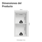 Mueble de Cocina Superior Vik 35 cm 1 Puerta Blanco/Verde