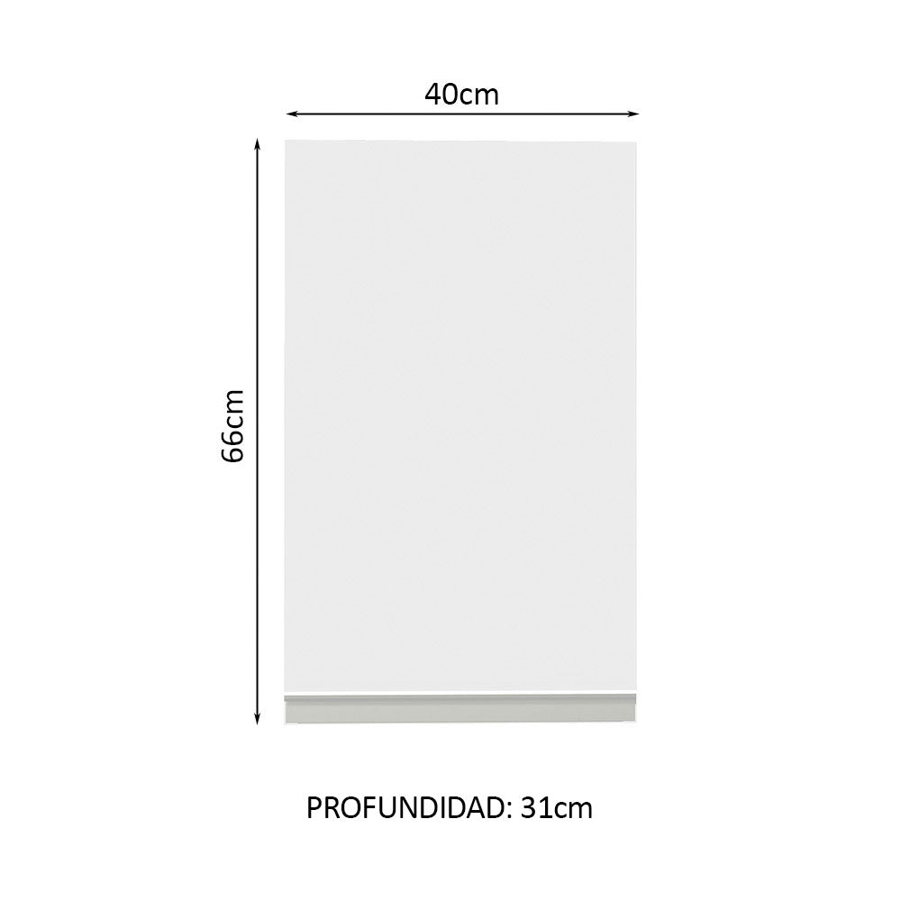 Mueble de Cocina Superior Glamy 40 cm 1 Puerta Blanco Madesa