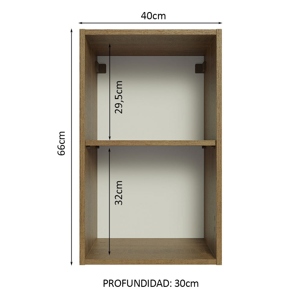 Mueble de Cocina Superior 40 cm Abierto 2 Nichos Marrón Madesa