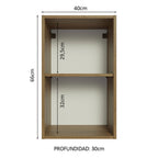 Mueble de Cocina Superior 40 cm Abierto 2 Nichos Marrón Madesa