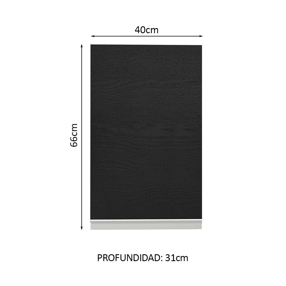 Mueble de Cocina Superior Glamy 40 cm 1 Puerta Blanco/Negro