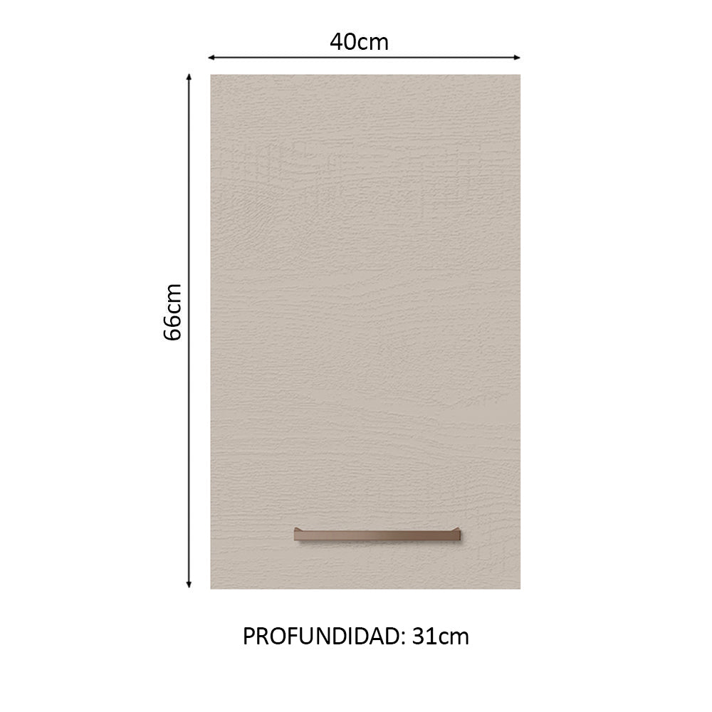 Mueble de Cocina Superior Agata 40 cm 1 Puerta Marrón/Crema