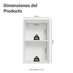 Mueble de Cocina Superior Vik 40 cm 1 Puerta Blanco/Verde