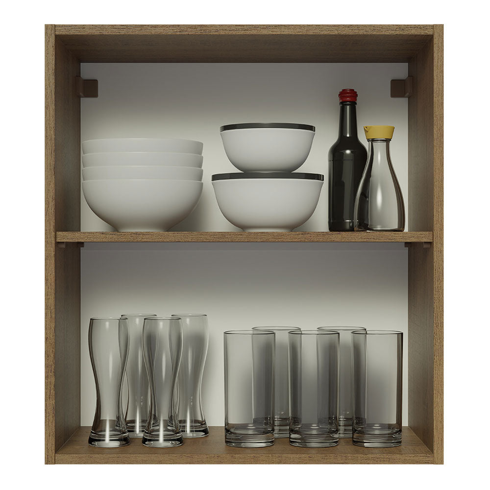 Mueble de Cocina Superior Glamy 60 cm 1 Puerta Marrón/Blanco