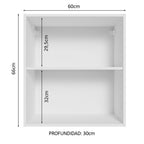 Mueble de Cocina Superior Abierto 2 Nichos 60 cm