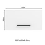 Mueble de Cocina Superior Agata 60 cm 1 Puerta Abatible Marrón/Blanco