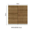 Mueble de Cocina Superior Glamy 70 cm 2 Puertas Marrón