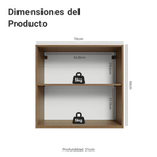 Mueble de Cocina Superior Vik 70 cm 2 Puertas Marrón/Gris