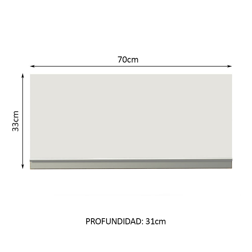 Mueble de Cocina Superior Glamy 70 cm 1 Puerta Abatible Marrón/Blanco