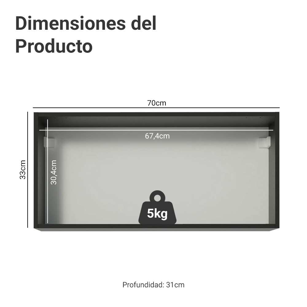 Mueble de Cocina Superior Reims 70 cm 1 Puerta Abatible