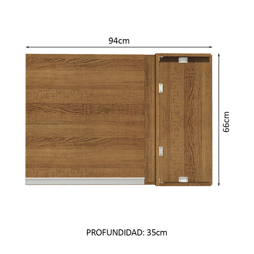 Mueble de Cocina Superior de Esquina Glamy 1 Puerta Marrón