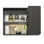 Mueble de Cocina Superior Esquina Reims 1 Puerta 3 Nichos Negro