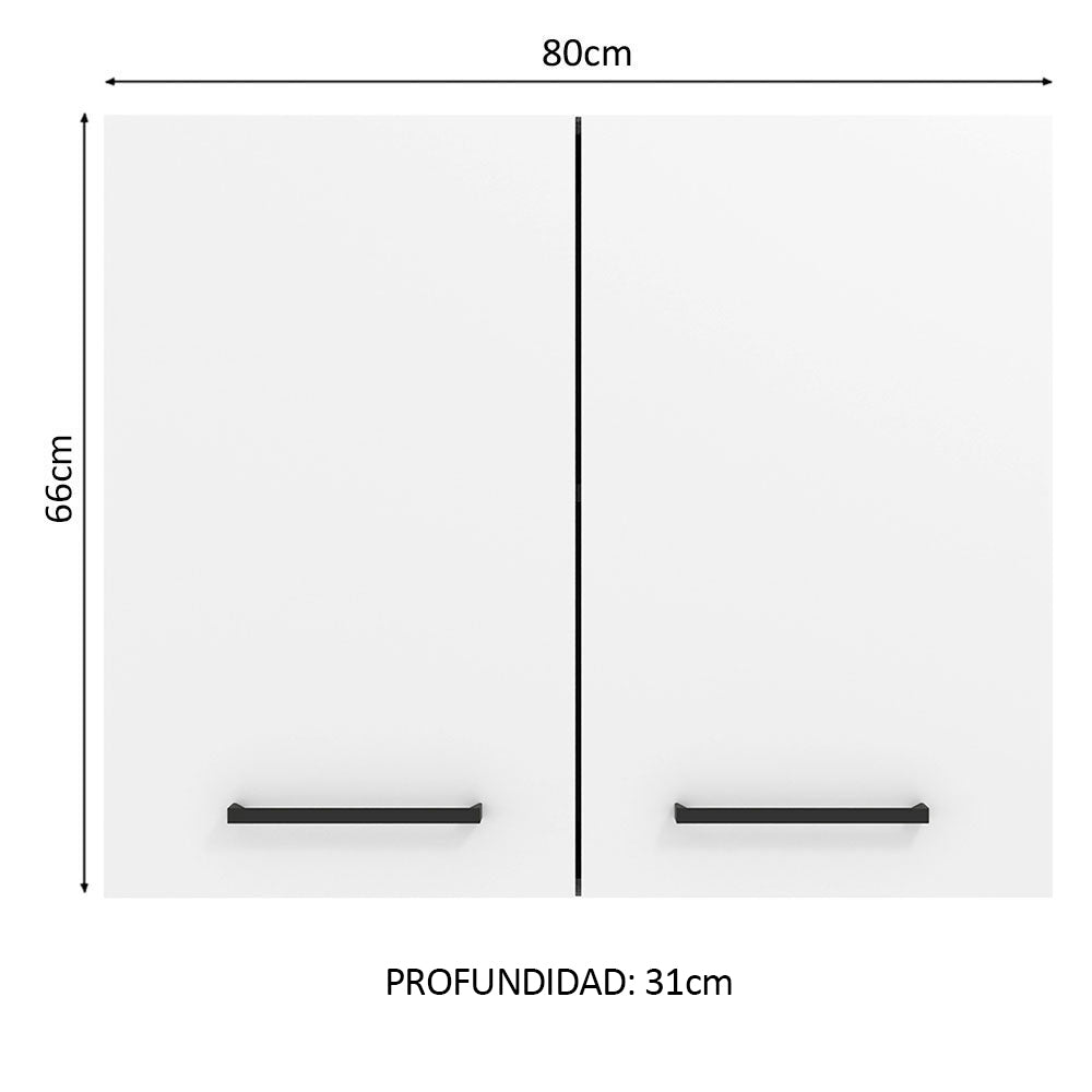 Mueble de Cocina Superior Agata 80 cm 2 Puertas Blanco