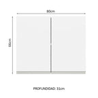 Mueble de Cocina Superior Glamy 80 cm 2 Puertas Blanco