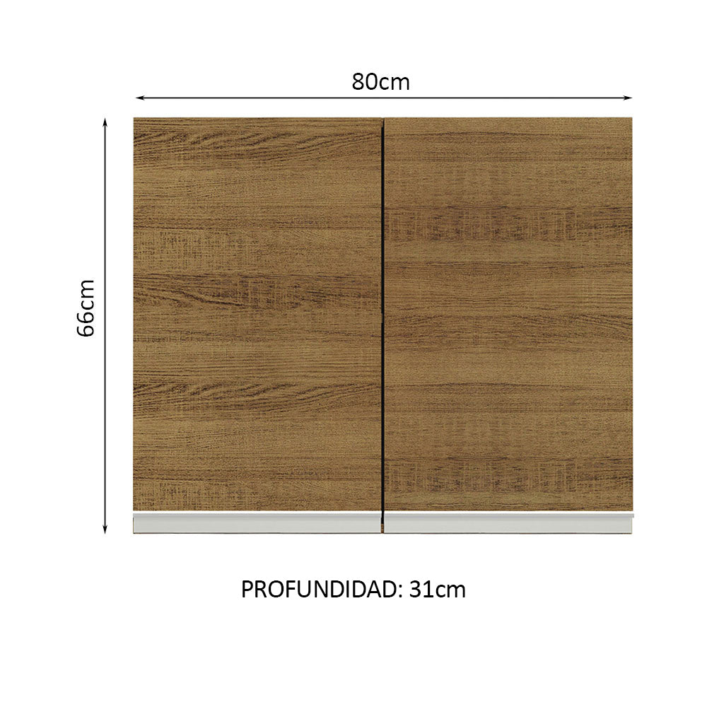 Mueble de Cocina Superior Glamy 80 cm 2 Puertas Marrón
