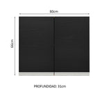 Mueble de Cocina Superior Glamy 80 cm 2 Puertas Marrón/Negro