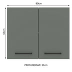 Mueble de Cocina Superior Agata 80 cm 2 Puertas Blanco/Gris