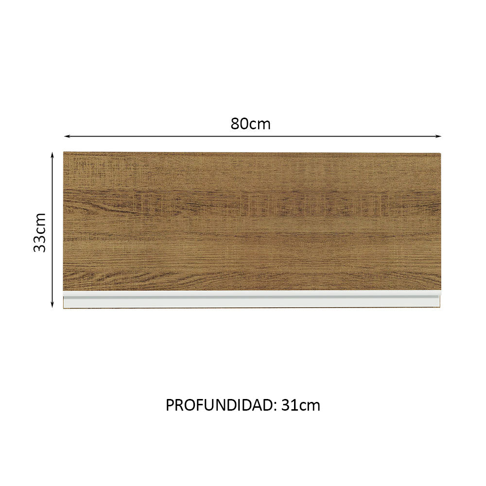Mueble de Cocina Superior Glamy 80 cm 1 Puerta Abatible Marrón
