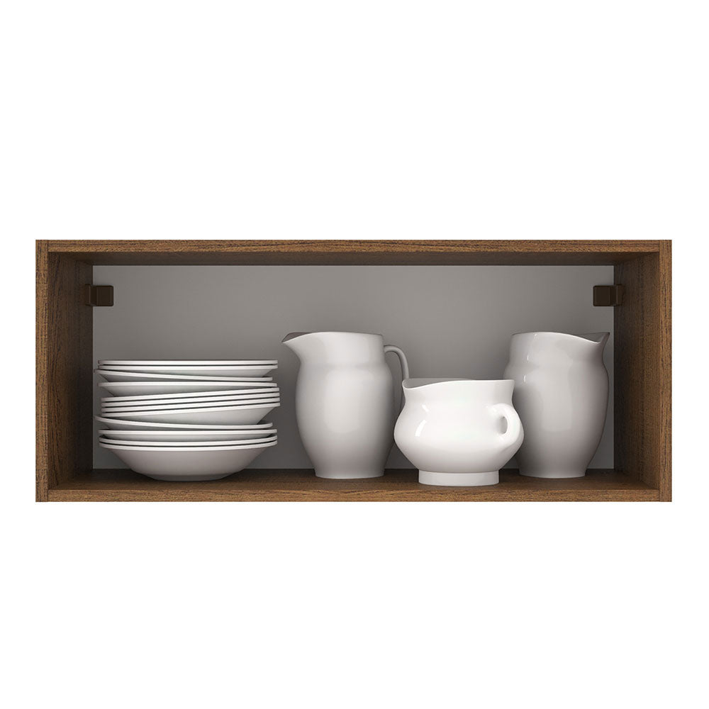 Mueble de Cocina Superior Agata 80 cm 1 Puerta Abatible Marrón/Blanco
