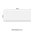 Mueble de Cocina Superior Glamy 80 cm 1 Puerta Abatible Marrón/Blanco