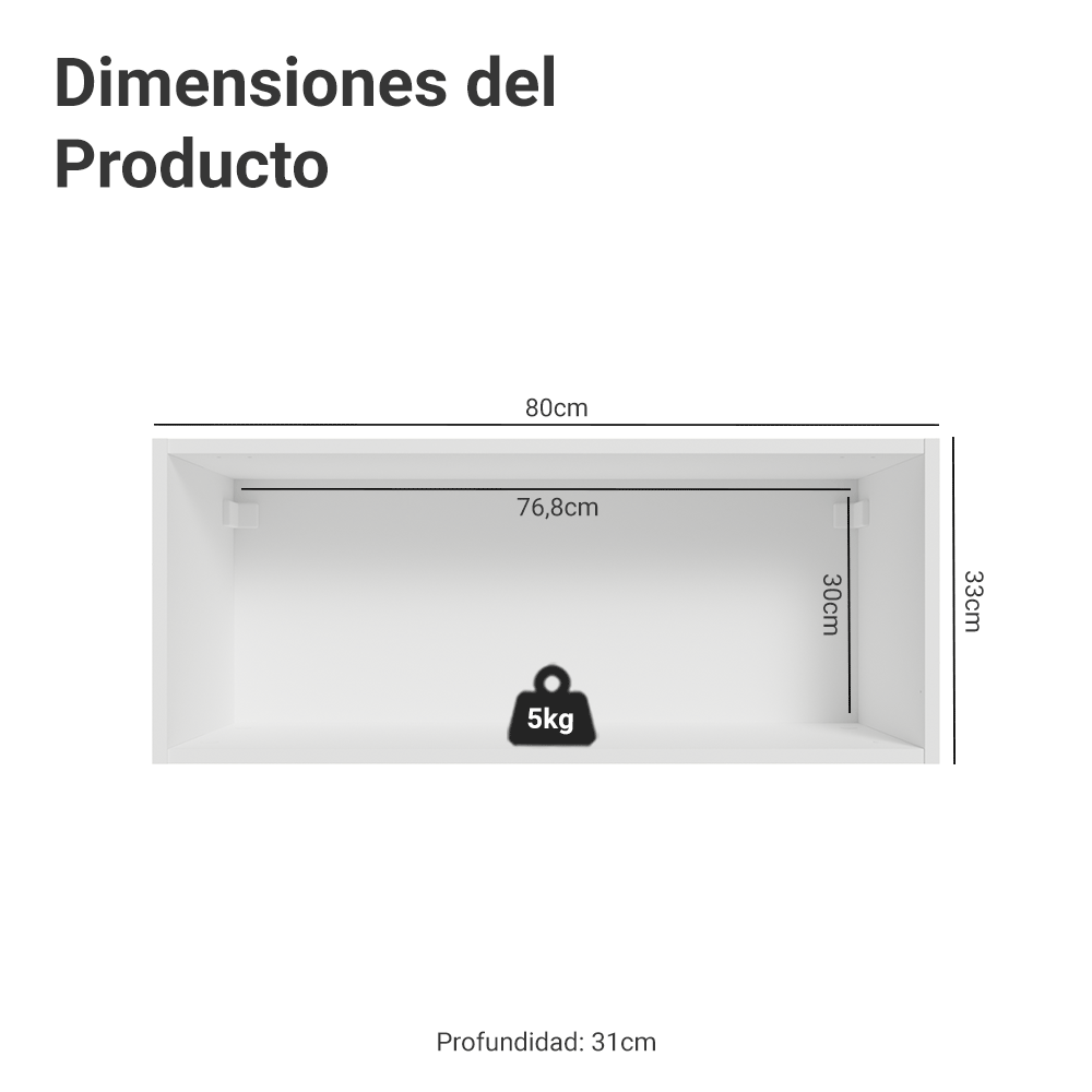 Mueble de Cocina Superior Vik 80 cm 1 Puerta Abatible Blanco/Verde