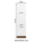 Mueble de Cocina Armario Vertical Agata 3 Puertas Marrón/Blanco