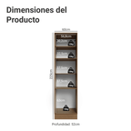 Mueble de Cocina Armario Vertical Vik 60 cm con 3 Puertas Marrón/Gris
