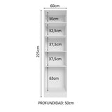 Mueble de Cocina Armario Vertical Abierto con 5 Nichos