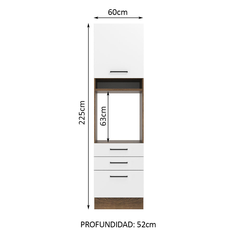 Mueble de Cocina para Hornos Agata 60 cm Marrón/Blanco