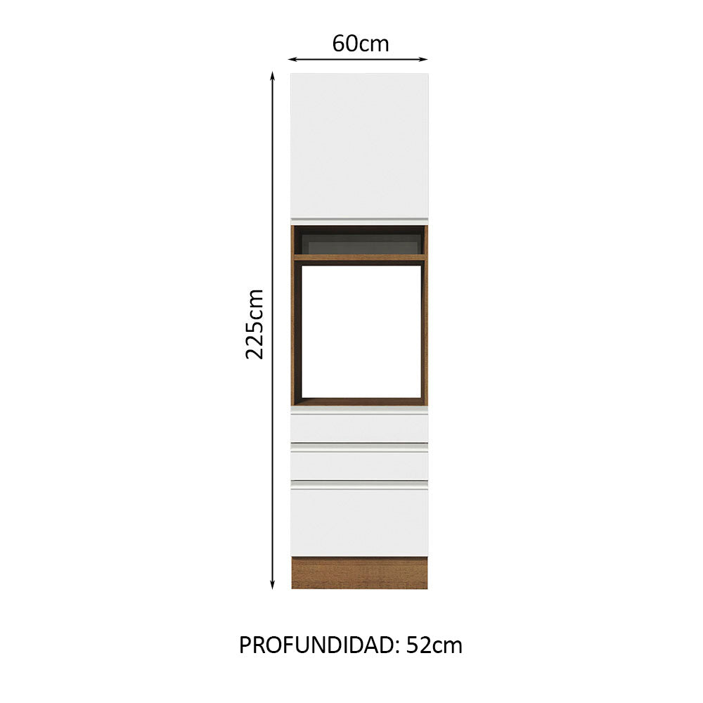 Mueble de Cocina para Hornos Glamy 60 cm Marrón/Blanco