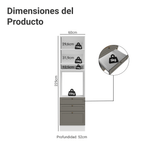 Mueble de Cocina para Hornos Vik 60 cm Blanco/Gris