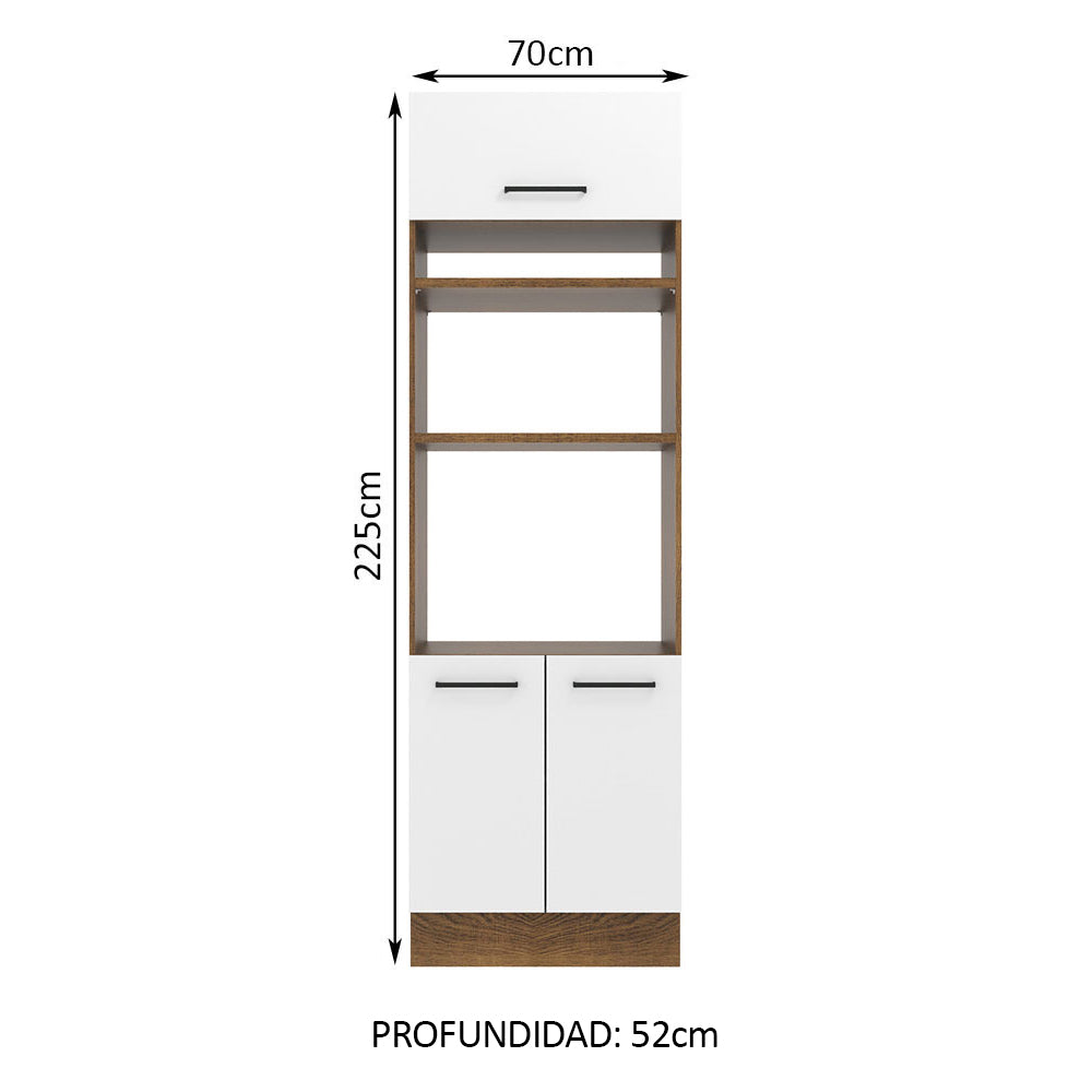 Mueble de Cocina para Hornos Agata 70 cm Marrón/Blanco