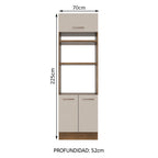 Mueble de Cocina para Horno 70 cm 3 Puertas Marrón/Crema Agata