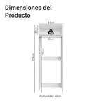 Mueble de Cocina para Nevera Vik 1 Puerta Abatible Blanco/Gris