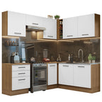 Cocina Integral de Esquina Agata 4.00 m Marrón/Blanco 02