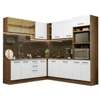 Cocina Integral de Esquina Agata 4.60 m Marrón/Blanco 01