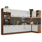 Cocina Integral de Esquina Agata 5.00 m Marrón/Blanco 01