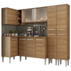 Cocina Integral de Esquina Emilly Self 2.90 m Marrón