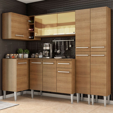 Cocina Integral de Esquina Emilly Line 2.90 m Marrón