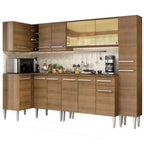Cocina Integral de Esquina Emilly Wave 3.25 m Marrón