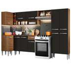 Cocina Integral de Esquina Emilly Sun 3.50 m Marrón/Negro