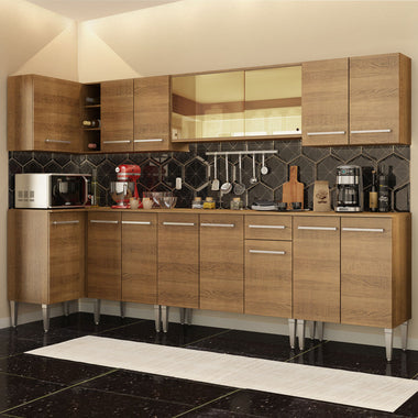 Cocina Integral de Esquina Emilly Mega 3.60 m Marrón