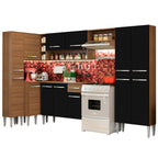 Cocina Integral de Esquina Emilly Love 3.85 m Marrón/Negro