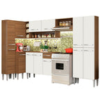 Cocina Integral de Esquina Emilly Love 3.85 m Marrón/Blanco