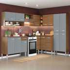 Cocina Integral de Esquina Emilly Ice 4.20 m Marrón/Gris
