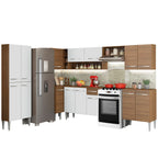 Cocina Integral de Esquina Emilly Moon 4.80 m Marrón/Blanco